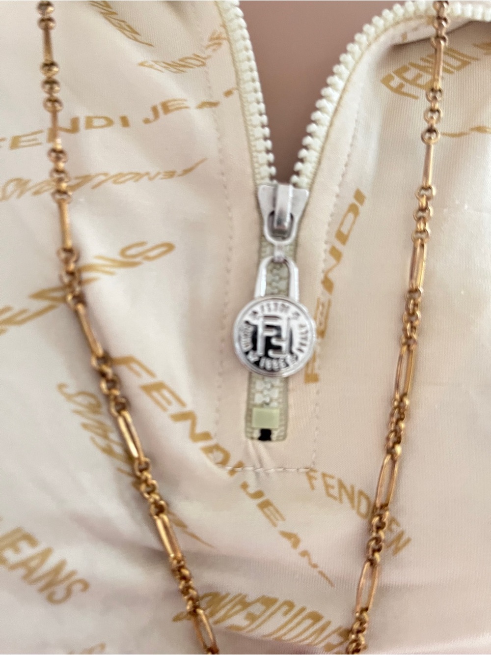 Fendi Blouse Ivory Logo Button Down - Picture 6 of 8